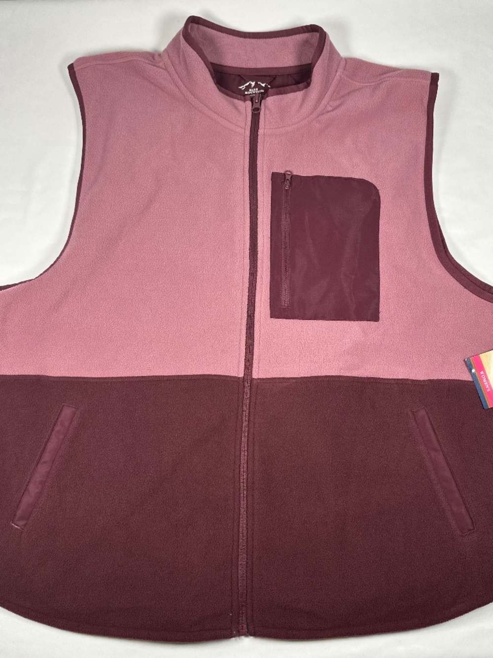 Blue Mountain Women's Polar Fleece Vest Pink Fig Size 3X Zip Up Pockets NWT
